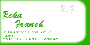 reka franek business card